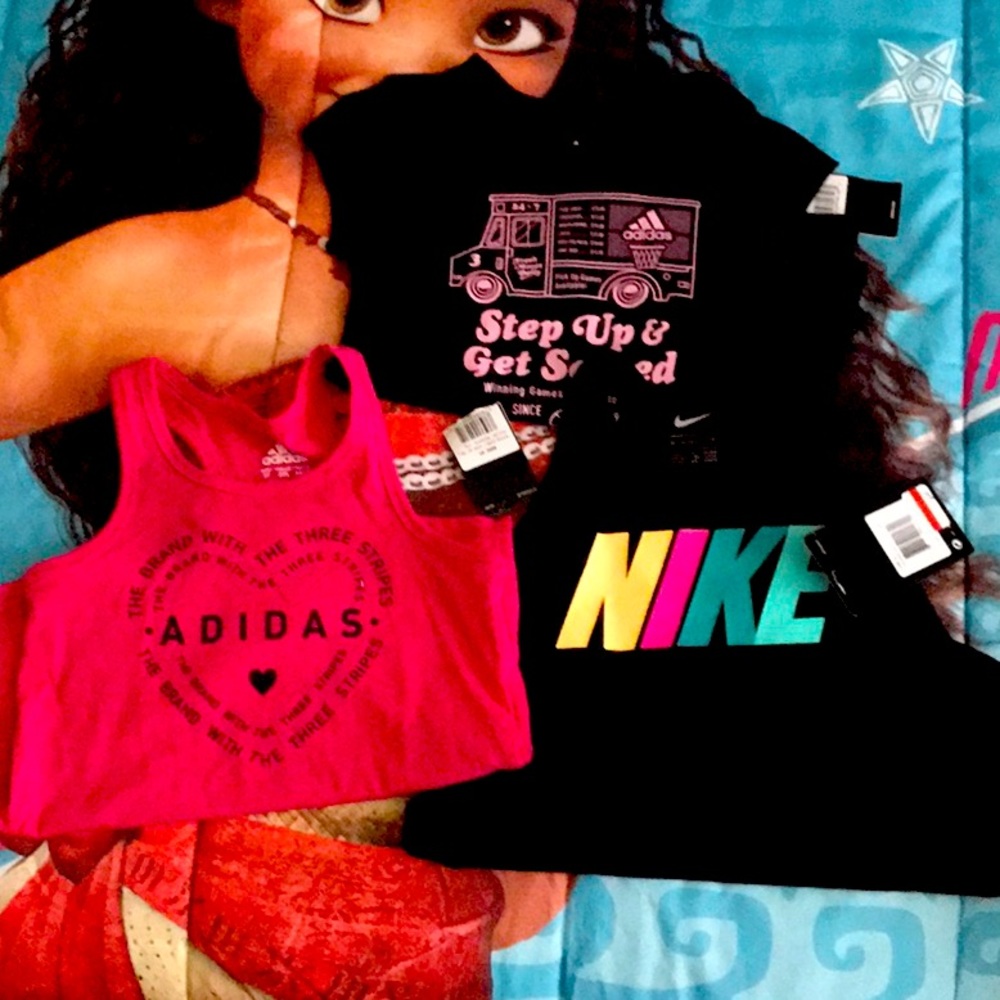 NWT Lot of girl’s Adidas and Nike tops